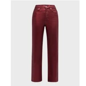 Veronica Beard Women's Burgundy Crosbie Wide-Leg Coated Jeans Denim 26 sold out!